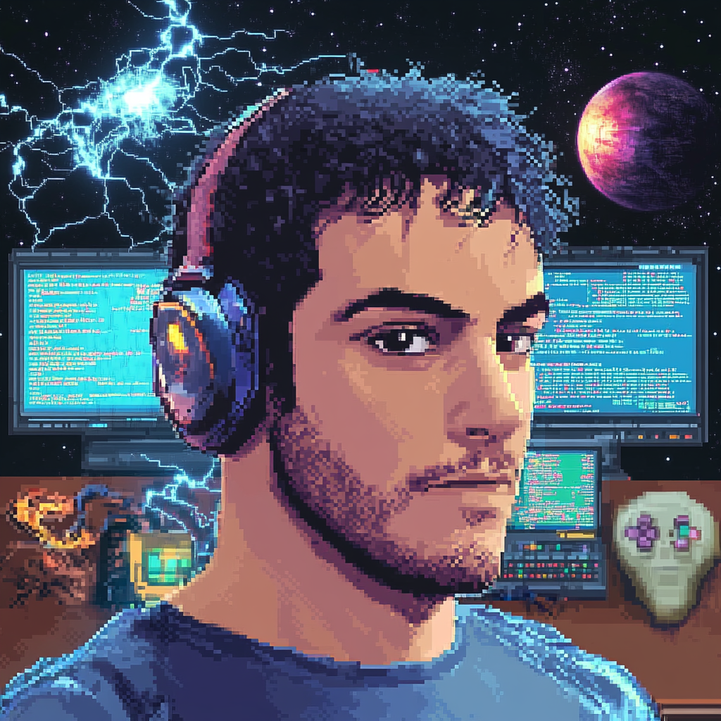 Extraordinarily accurate pixel art depiction of me at work.